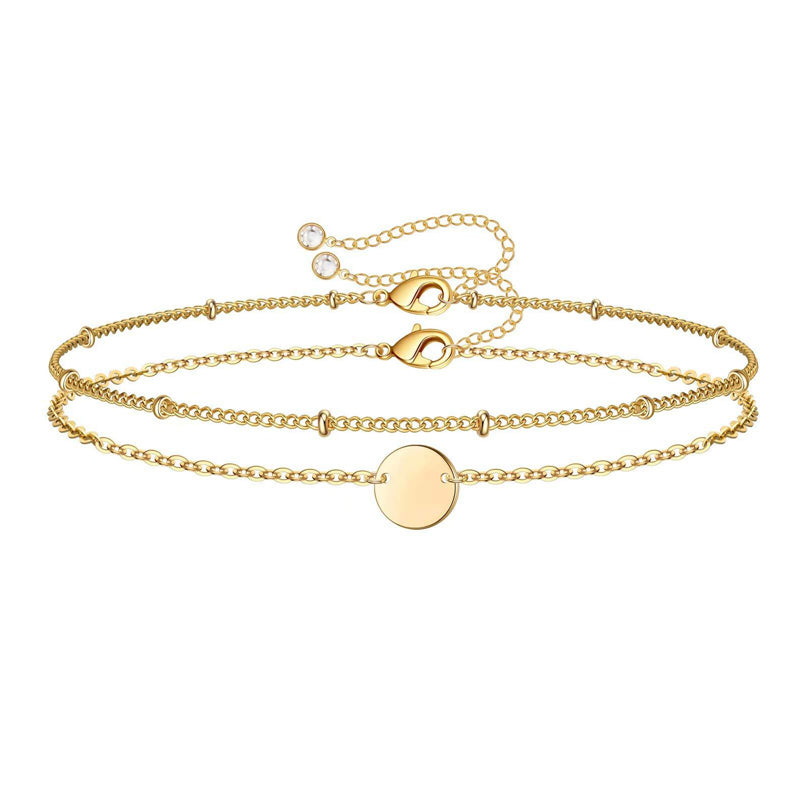 Elodie — Dainty Gold Beaded Chain Bracelet