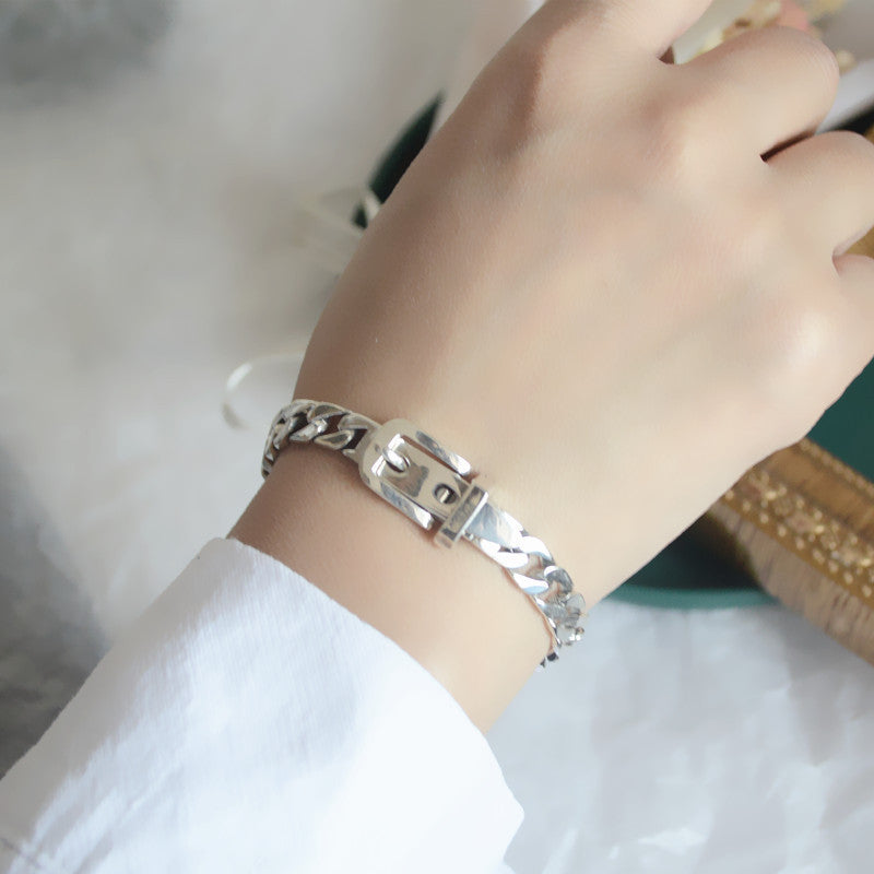Saylor — Silver-Tone Herringbone Chain Bracelet